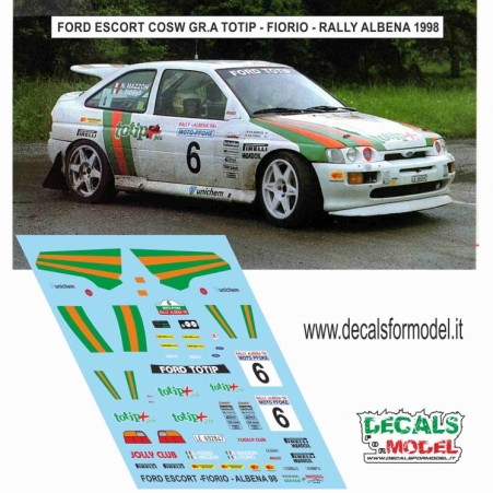 DECAL FORD ESCORT COSW - TOTIP - FIAORIO - RALLY ALBENA 1998