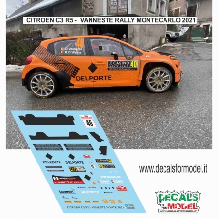 DECAL CITROEN C3 R5 - VANNESTE - RALLY MONTECARLO 2020