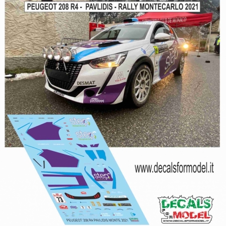 DECAL PEUEGOT 208 R4 - PAVLIDIS - RALLY MONTECARLO 2021