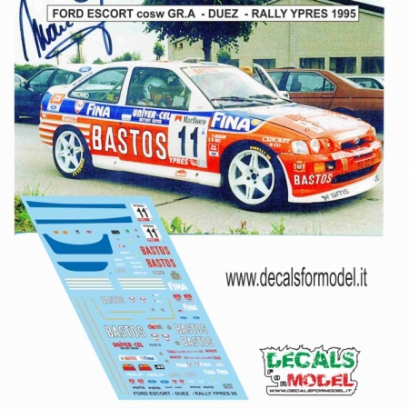 DECAL FORD ESCORT COSW - DUEZ - RALLY YPRES 1995