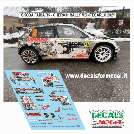 DECAL SKODA FABIA R5 - CHERAIN - RALLY MONTECARLO 2021 - BASE RACING43