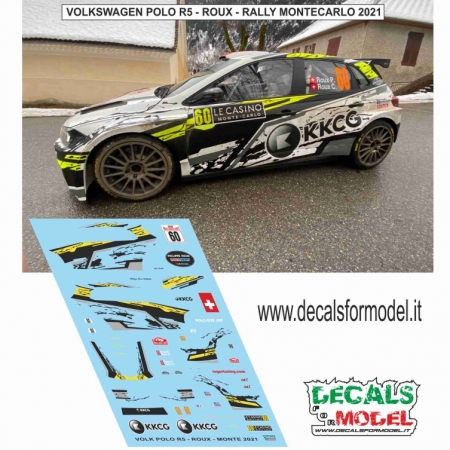 DECAL VOLKSWAGEN POLO R5 - ROUX - RALLY MONTECARLO 2021