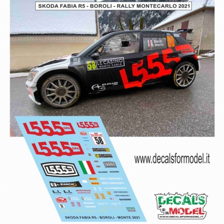 DECAL SKODA FABIA R5 - BOROLI - RALLY MONTECARLO 2021