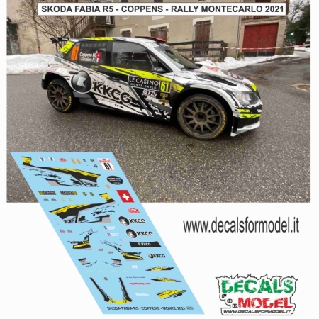 DECAL SKODA FABIA R5 - COPPENS - RALLY MONTECARLO 2021