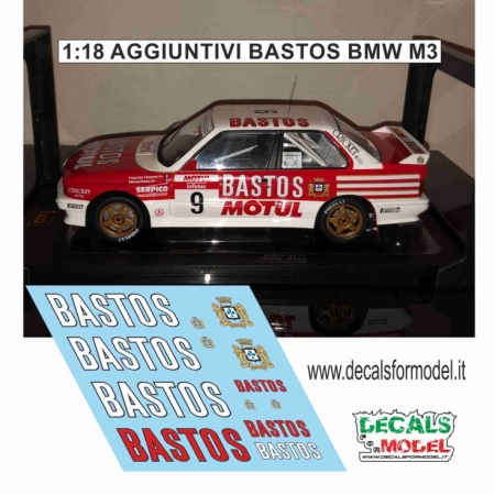 DECAL 1:18 AGGIUNTIVI BASTOS - BMW M3 - CHATRIOT - TOUR DE CORSE 1989 - BASE ALTAYA