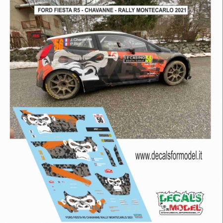 DECAL FORD FIESTA R5 - CHAVANNA - RALLY MONTECARLO 2021