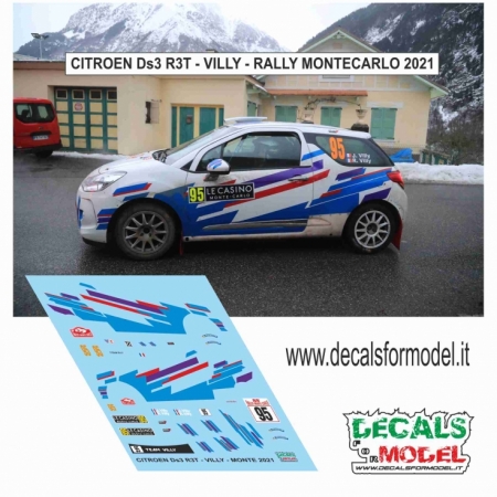 DECAL CITROEN DS3 R3T - VILLY - RALLY MONTECARLO 2021