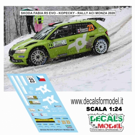 DECAL 1:24 SKODA FABIA R5 EVO - KOPECKY - RALLY ACI MONZA 2020