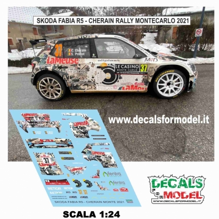 DECAL 1:24 SKODA FABIA R5 - CHERAIN - RALLY MONTECARLO 2021