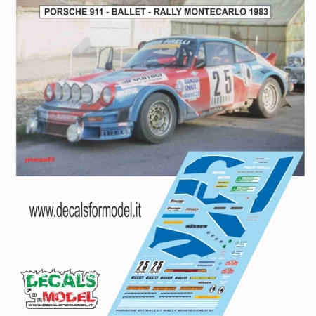 DECAL PORSCHE 911 - BALLET - RALLY MONTECARLO 1983