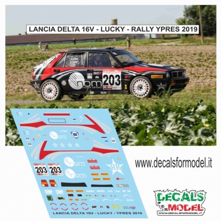 DECAL LANCIA DELTA 16V - LUCKY - RALLY YPRES 2019