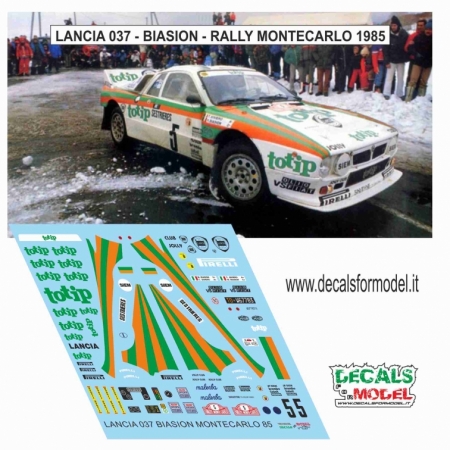 DECAL LANCIA 037 - BIASION - RALLY MONTECARLO 1985