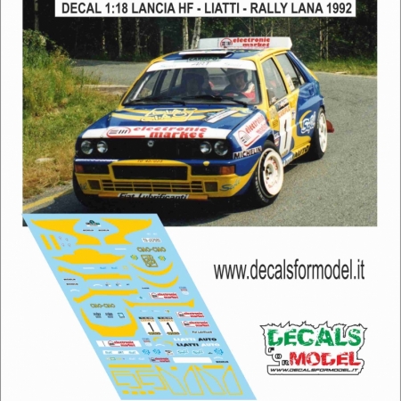 DECAL 1:18 LANCIA DELTA HF - LIATTI - RALLY LANA 1992