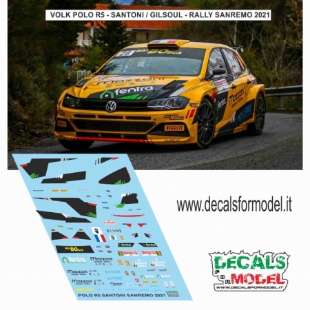 DECALS VOLKSWAGEN POLO R5 - SANTONI - RALLY SANREMO 2021