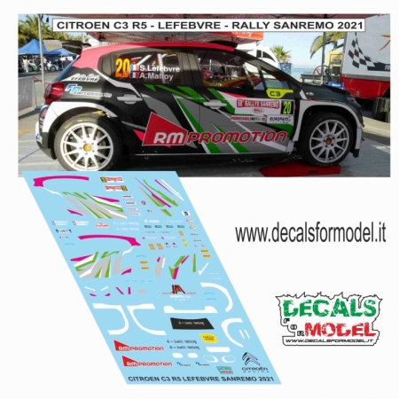 DECAL CITROEN C3 R5 - LEFEVBRE - RALLY SANREMO 2021