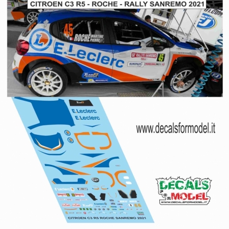 DECAL CITROEN C3 R5 - ROCHE - RALLY SANREMO 2021