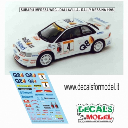 DECAL SUBARU IMPREZA WRC - DALLAVILLA - RALLY MESSINA 1998