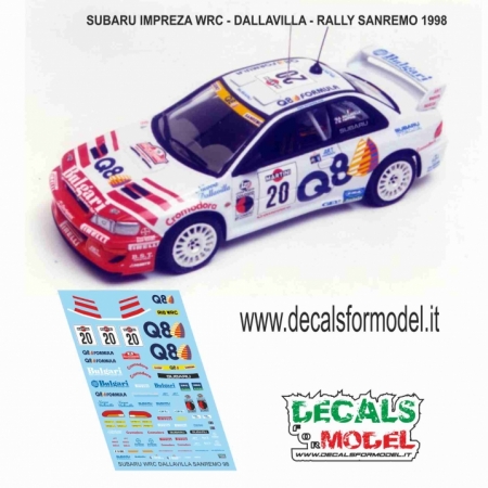 DECAL SUBARU IMPREZA WRC - DALLAVILLA - RALLY SANREMO 1998