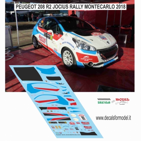 DECAL PEUGEOT 208 R2 - JOCIUS - RALLY MONTECARLO 2018