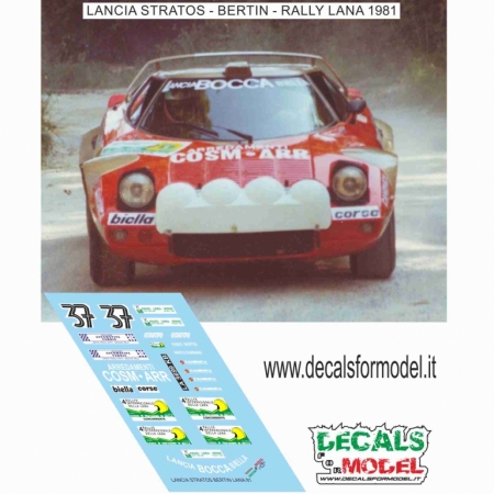 DECAL LANCIA STRATOS - BERTIN - RALLY LANA 1981