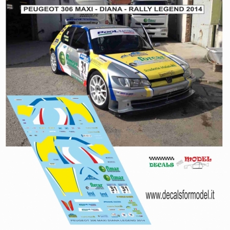 DECAL 1:24 PEUGEOT 306 MAXI - DIANA - RALLY LEGEND 2014