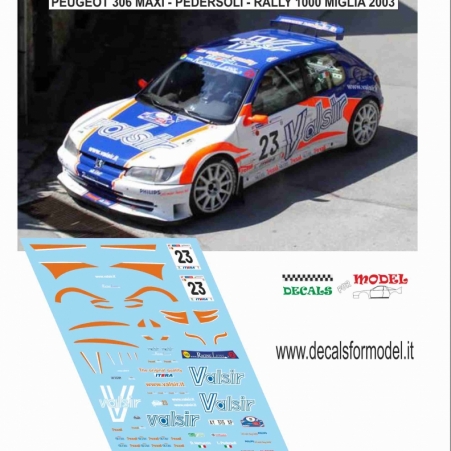 DECAL 1:24 PEUGEOT 306 MAXI - PEDERSOLI - RALLY 1000 MIGLIA 2003