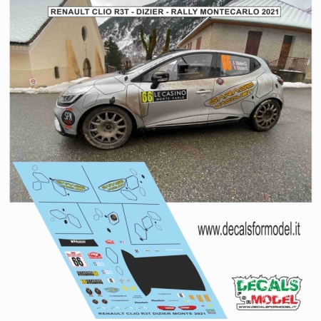 DECAL RENAULT CLIO R3T - DIZIER - RALLY MONTECARLO 2021
