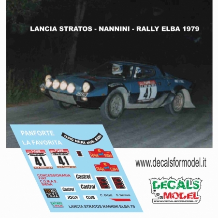 DECAL 1:24 LANCIA STRATOS - NANNINI - RALLY ELBA 1979