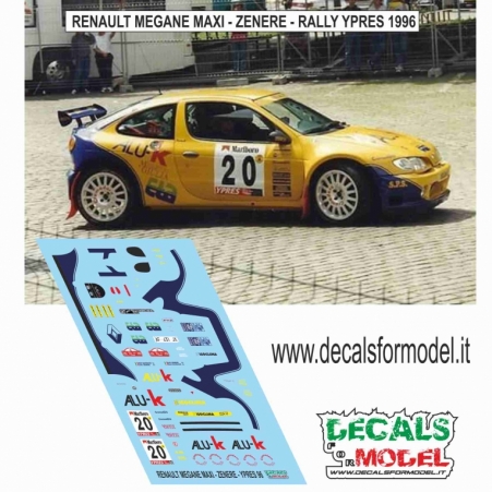 DECAL RENAULT MEGANE MAXI - ZENERE - RALLY YPRES 1996
