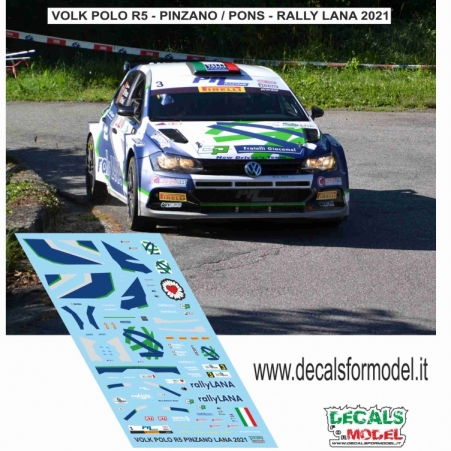 DECAL VOLKSWAGEN POLO R5 - PINZANO - RALLY LANA 2021