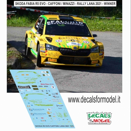 DECAL SKODA FABIA R5 EVO - CAFFONI - RALLY LANA 2021 - WINNER