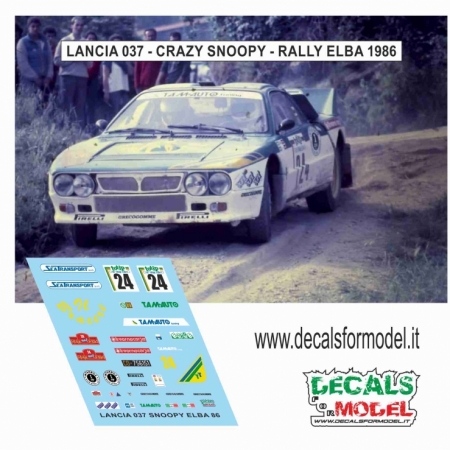 DECAL LANCIA 037 - CRAZY SNOOPY - RALLY ELBA 1986