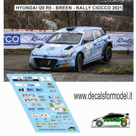 DECAL HYUNDAI I20 R5 - BREEN - RALLY CIOCCO 2021