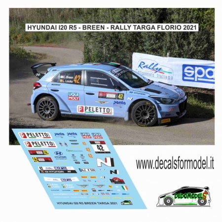 DECAL HYUNDAI I20 R5 - BREEN - RALLY TARGA FLORIO 2021