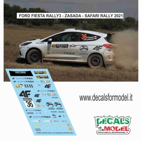 DECAL FORD FIESTA RALLY 3 - ZASADA - SAFARI RALLY 2021