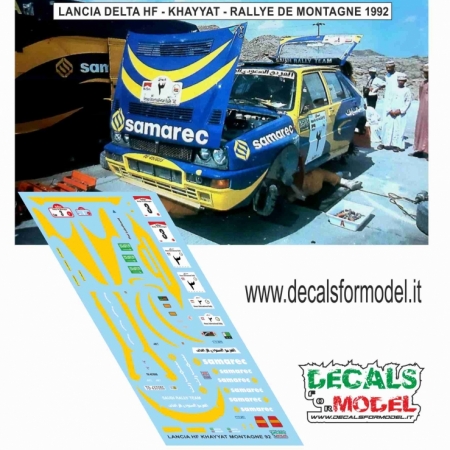 DECAL LANCIA DELTA HF - KHAYYAT - RALLY DE MONTAGNE - LIBANO - 1992