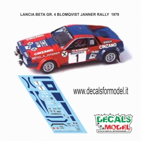 DECAL LANCIA BETA GR.4 - BLOMQVIST - JANNER RALLY 1979