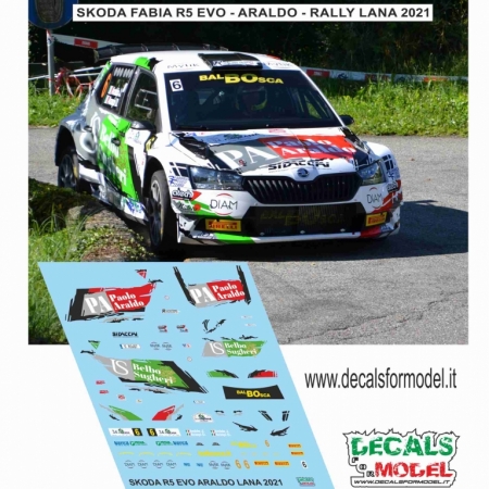 DECAL SKODA FABIA R5 EVO - ARALDO - RALLY LANA 2020