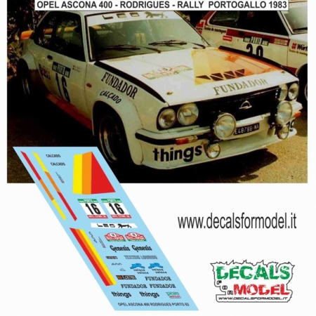 DECAL OPEL ASCONA 400 - RODRIGUES - RALLY PORTOGALLO 1983