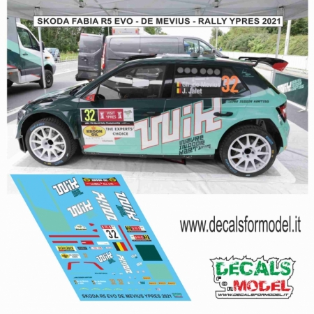 DECAL SKODA FABIA R5 EVO - DE MEVIUS - RALLY YPRES 2021