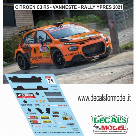 DECAL CITROEN C3 R5 - VANNESTE - RALLY YPRES 2021