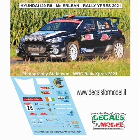 DECAL HYUNDAI I20 R5 - MC ERLEAN - RALLY YPRES 2021