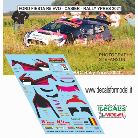 DECAL FORD FIESTA R5 MK2 - CASIER - RALLY YPRES 2021