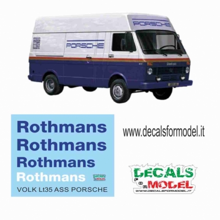 DECAL ADD VOLKSWAGEN LT35 - ROTHMANS - TEAM PORSCHE 1984