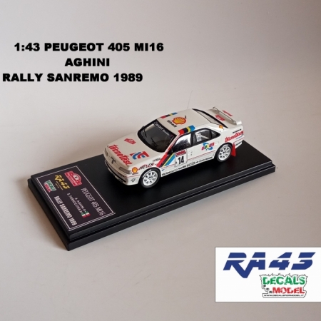 1:43 PEUGEOT 405 MI16 - AGHINI - RALLY SANREMO 1989