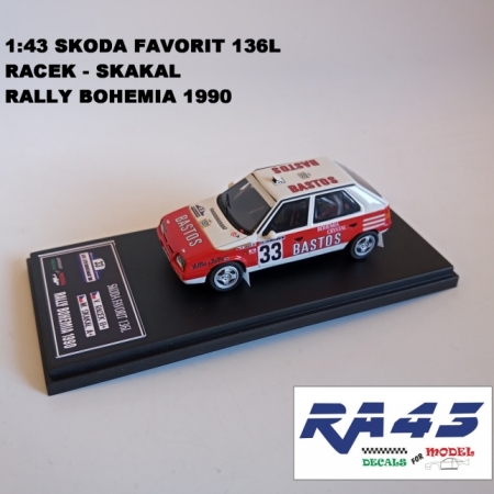 1:43 SKODA FAVORIT 136L - RACEK - RALLY BOHEMIA 1990