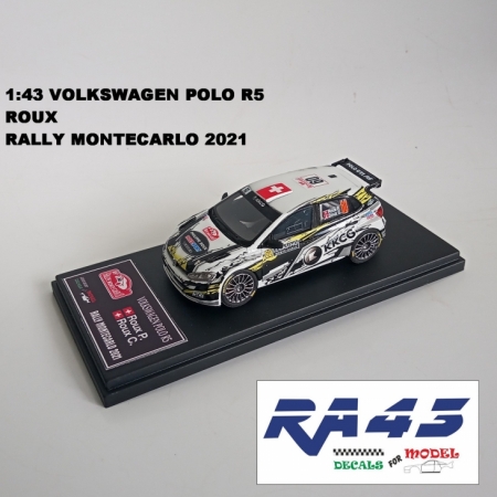 1:43 VOLKSWAGEN POLO R5 - ROUX - RALLY MONTECARLO 2021