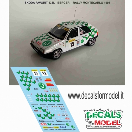 1:43 SKODA FAVORIT 136L - BERGER - RALLY MONTECARLO 1994