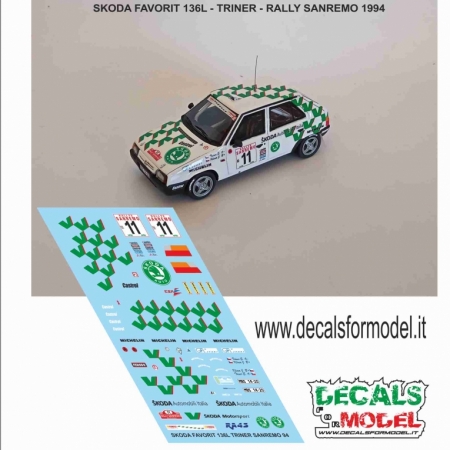 1:43 SKODA FAVORIT 136L - TRIER - RALLY SANREMO 1994