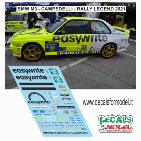 DECAL 1:18 BMW M3 - CAMPEDELLI - RALLY LEGEND 2021